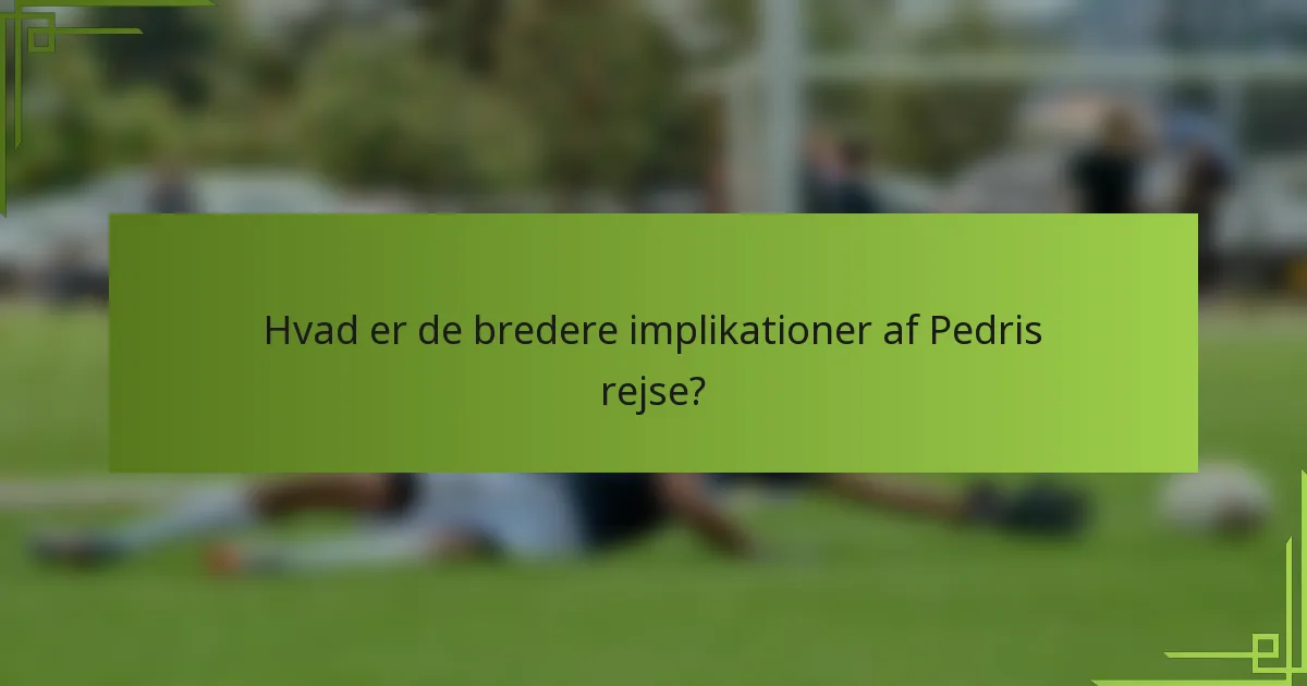 Hvad er de bredere implikationer af Pedris rejse?
