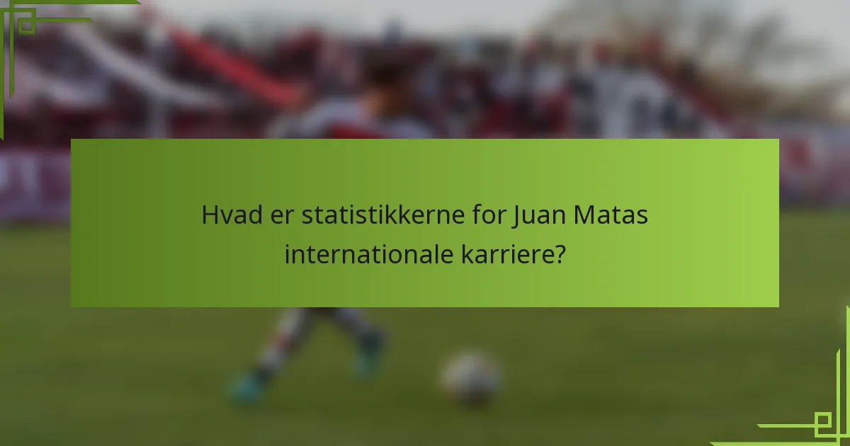 Hvad er statistikkerne for Juan Matas internationale karriere?