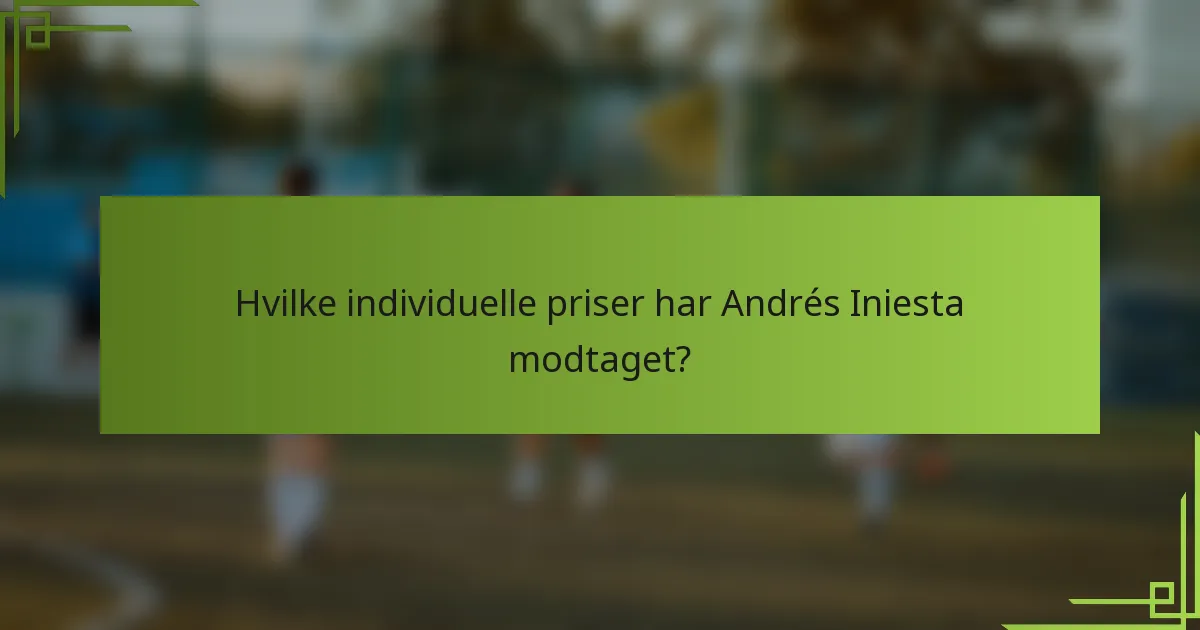 Hvilke individuelle priser har Andrés Iniesta modtaget?