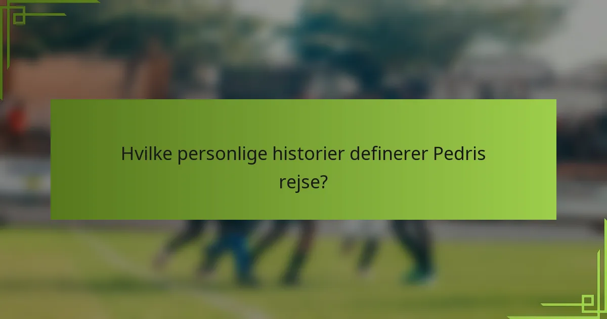 Hvilke personlige historier definerer Pedris rejse?