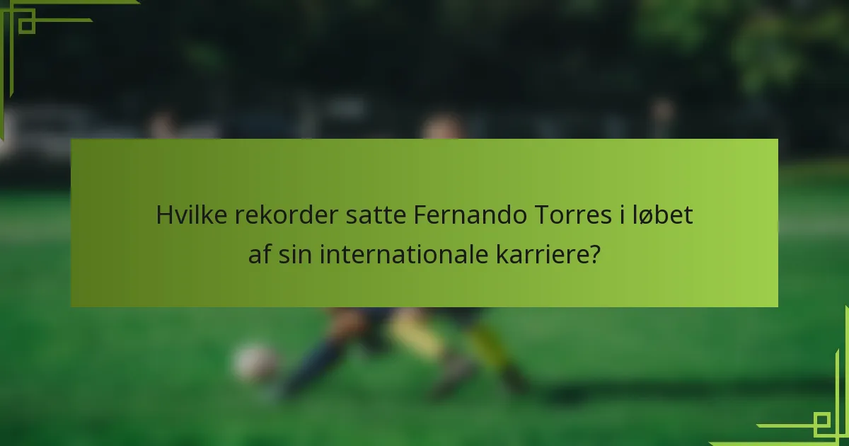 Hvilke rekorder satte Fernando Torres i løbet af sin internationale karriere?