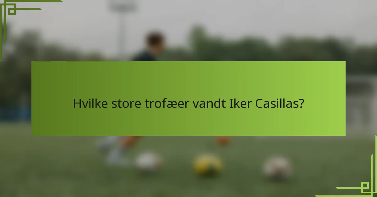 Hvilke store trofæer vandt Iker Casillas?
