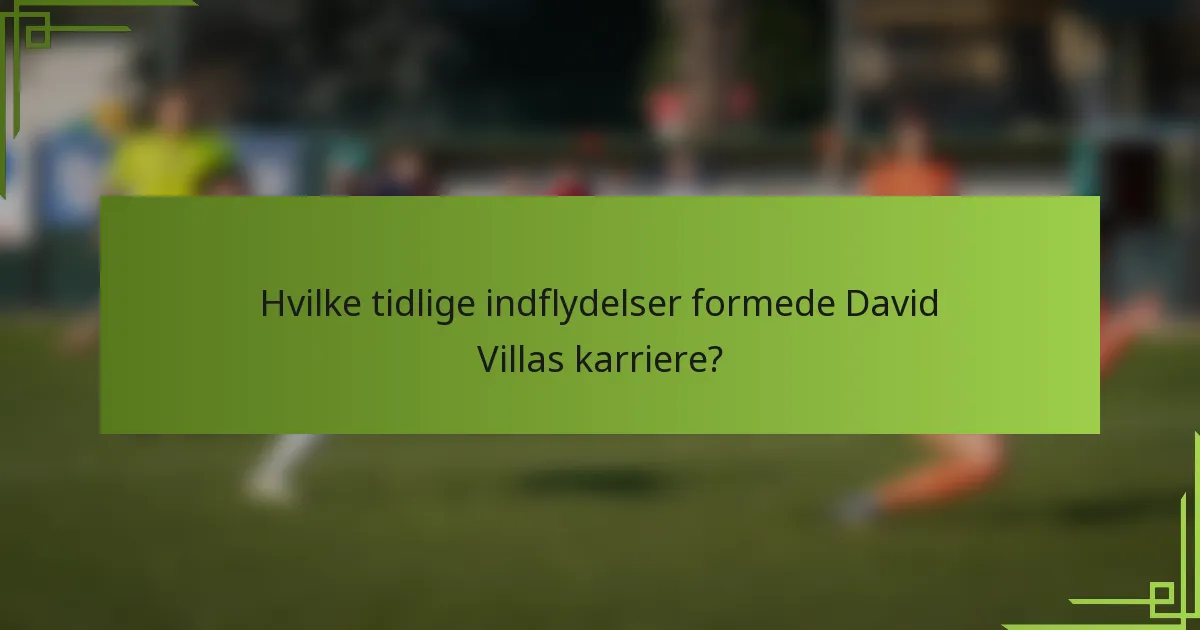 Hvilke tidlige indflydelser formede David Villas karriere?