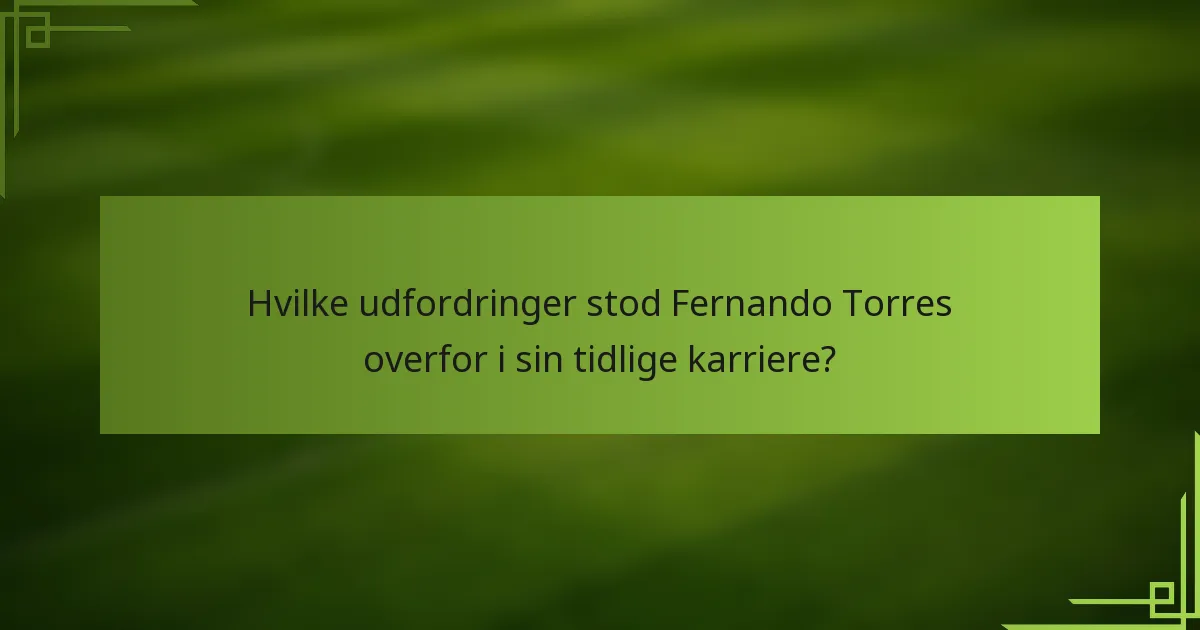 Hvilke udfordringer stod Fernando Torres overfor i sin tidlige karriere?